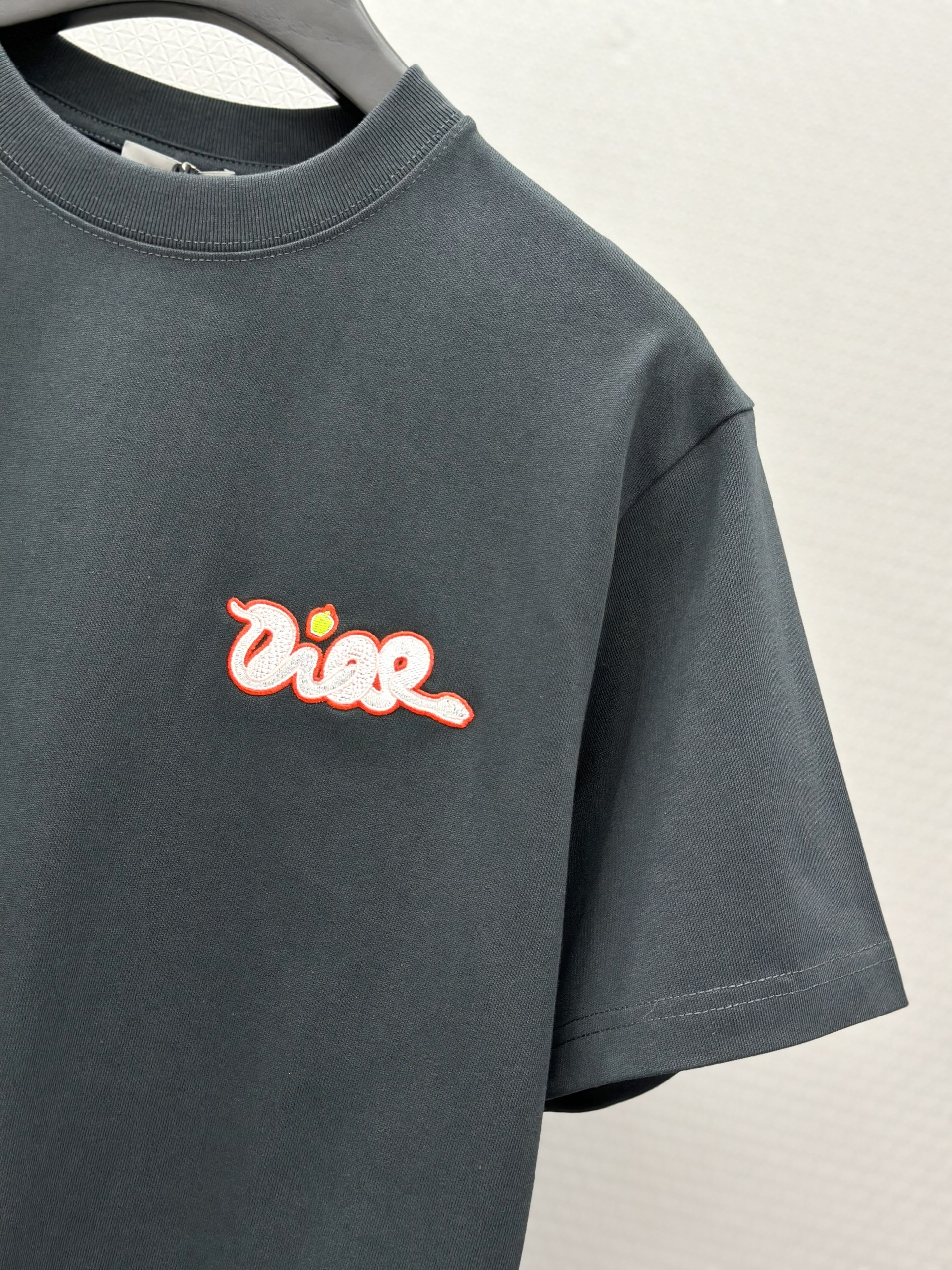 Áo phông T-shirt Dior CD logo chữ Rắn lồng thêu ngực Like Auth on web VTN